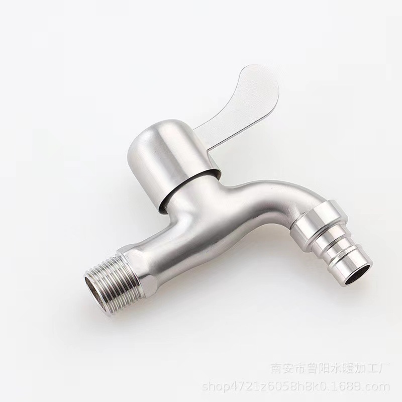 Stainless steel faucet, 4-point household mop sink, extended outdoor anti-freezing and anti-cracking quick-opening 304 washing machine faucet undefined