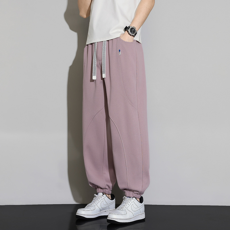 Jyf-2602 Men's Trendy Loose Sports Casual Pants Spring and Autumn Straight Long Pants for Men and Teenagers Retro