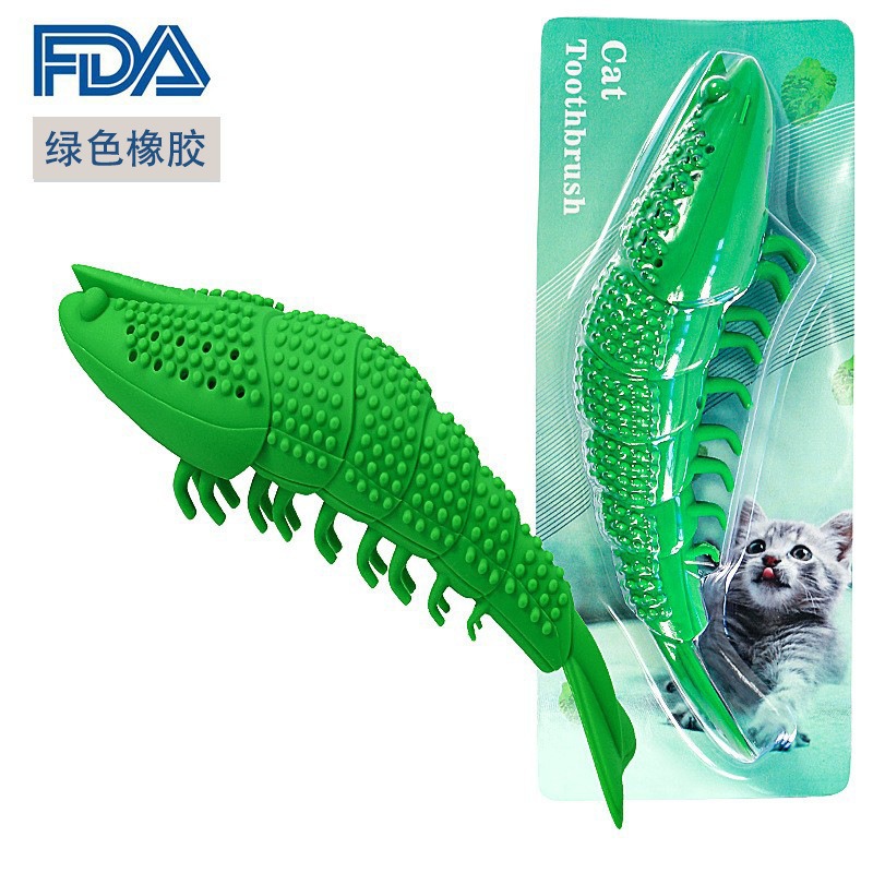 Amazon cross-border catnip juguete imitación Camarón molar gato de juguete gato cepillo de dientes mascota gato divertido gato suministros de juguete