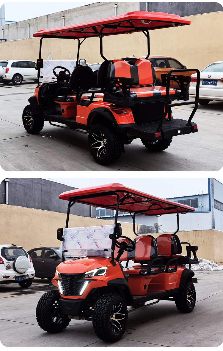 6-Seat Golf Cart Tourist Scenic Spot Hotel Reception Property Patrol Car Off-Road Tour Electric Sightseeing Car