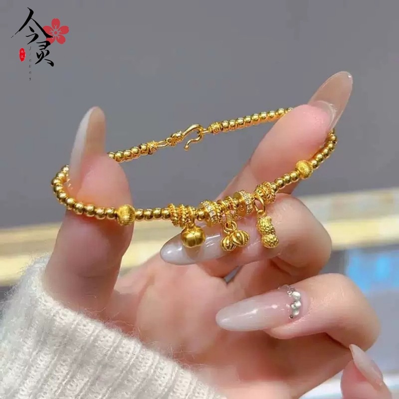 小红书款【好柿花生】手链女款光面圆珠好事发生盘缠手串手饰批发|undefined