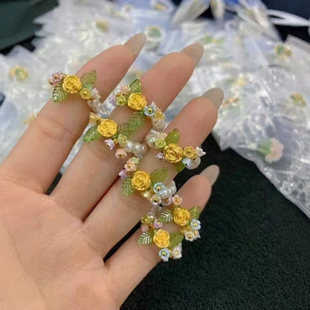 Foot gold 999 rose lily orchid hand-woven rope ring mother's day gift for mother live talent with goods