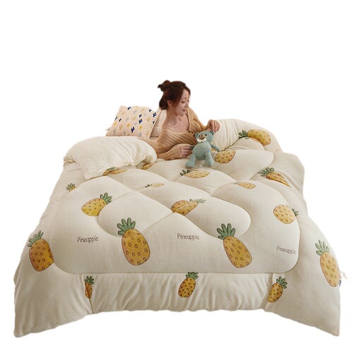 Snowflake velvet lamb velvet warm printed winter quilt core home dormitory milk velvet single and double spring and autumn quilt