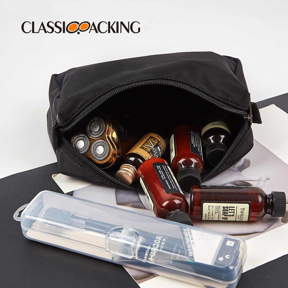 Bolsa de cosméticos portátil simple, bolsa de almacenamiento para productos para el cuidado de la piel de gran capacidad, bolsa de lavado de viaje, se puede imprimir con logotipo