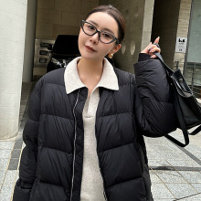 ELSISSI加厚保暖mlb无领鸭鸭羽绒服女高级感2025新款90白鸭绒外套