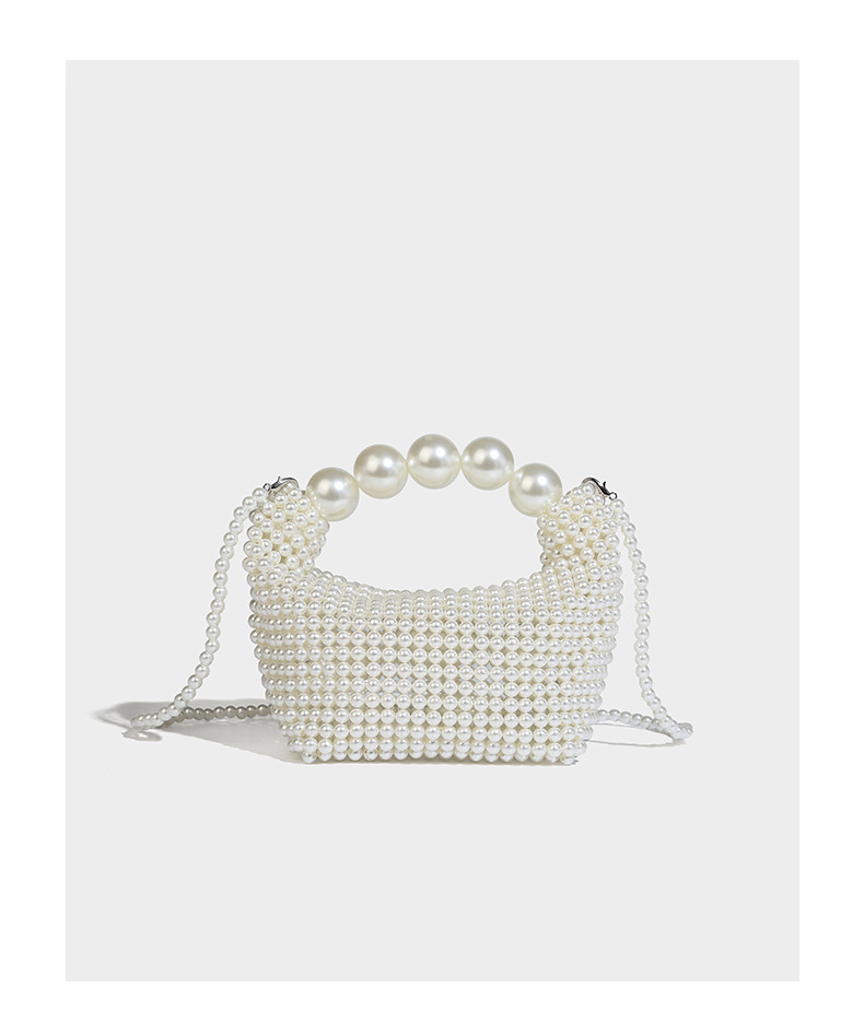 Perlina in stile francese Ins con design cavo, dolce ragazza versatile perla tenuta in mano, croce diagonale a spalla singola intrecciata a mano_voghion.com