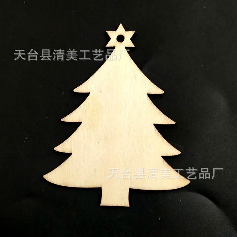 Árbol de Navidad copo de nieve estrella de cinco puntas decoración navideña colgante Combinación libre serie navideña astillas de madera
