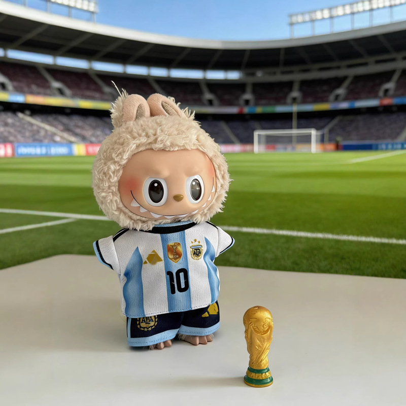 Labubu Doll Clothes Football Uniform First, Second, and Third Generation Labubu Doll Clothes Set 1517cm123 Third Generation Doll Clothes Set