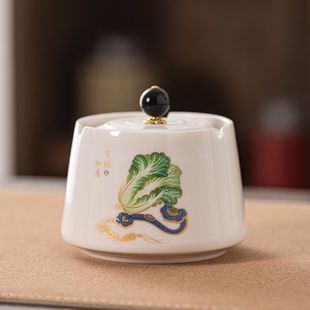 Creative Ashtray with Cover, Simple Home Office Chinese Style Ashtray, Living Room Ceramic High-Value Anti-Smoke and Windproof