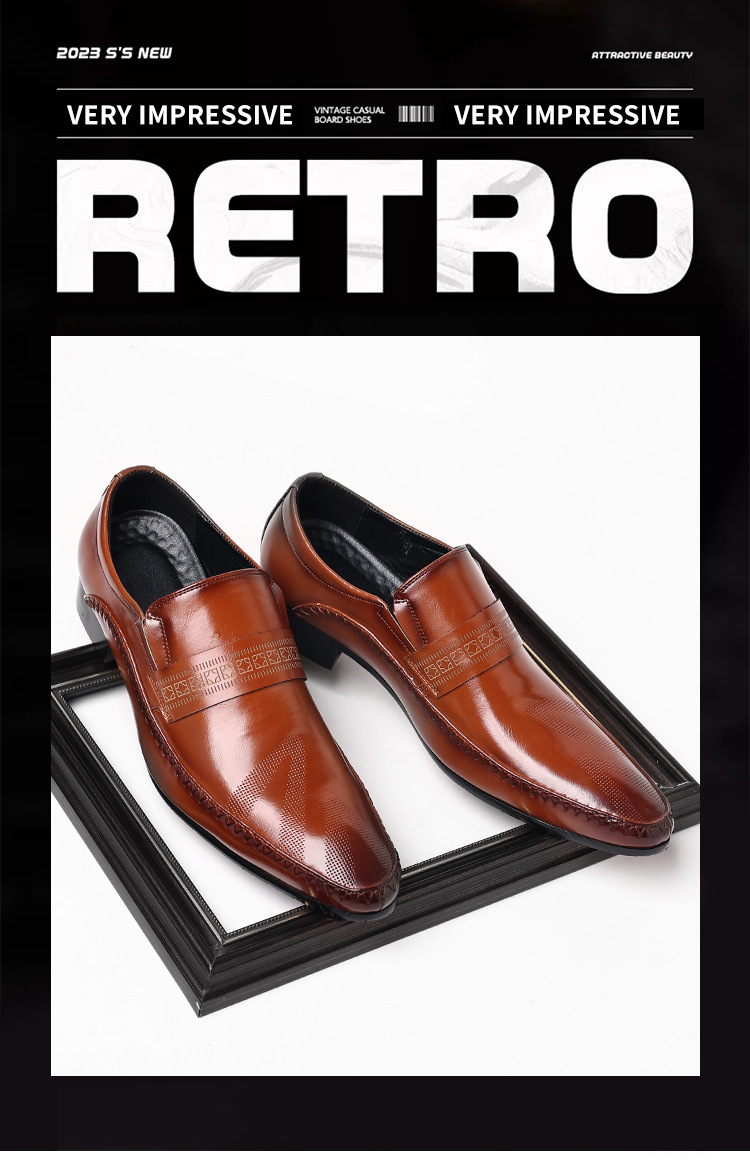 Leather shoes men's summer new breathable new business formal men's casual shoes_voghion.com