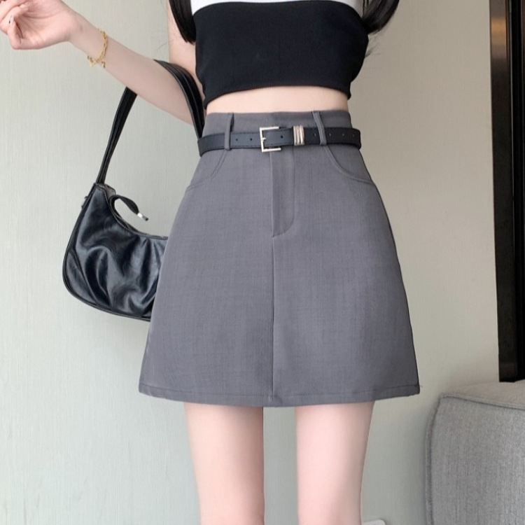 American Suit Skirt Women's Summer 2024 New Hot High Waist Slimming Small A- line Hip Skirt