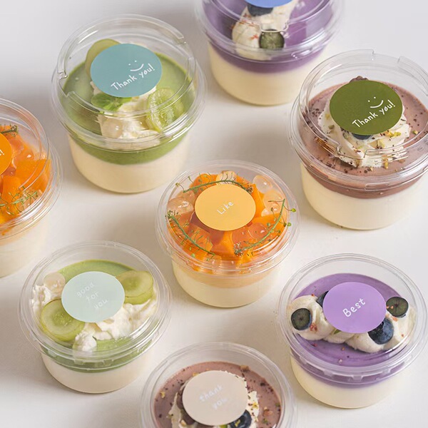 Disposable pudding cup with lid jelly dessert packaging box Internet…