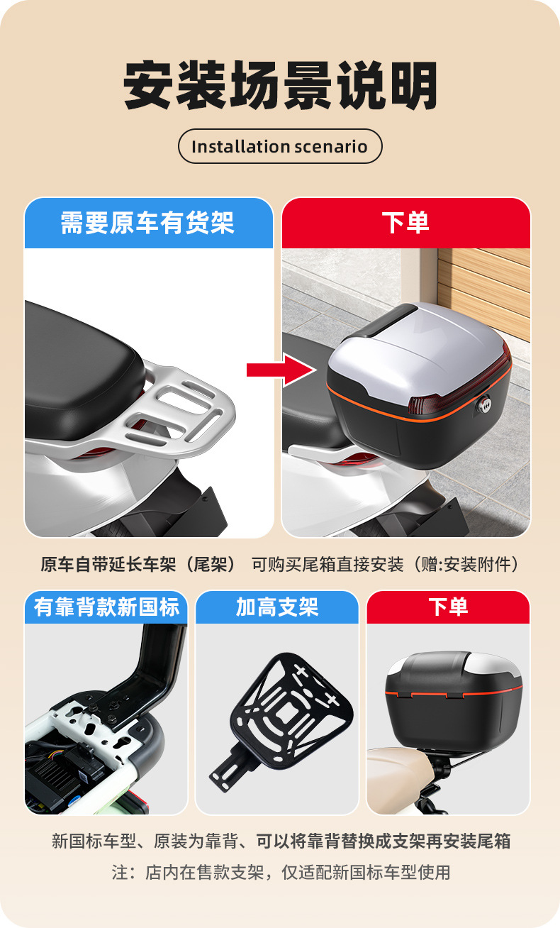 Suitable for Electric Vehicle Trunk, Large Capacity, Waterproof, Wear-Resistant and Durable, Universal Storage Trunk for Various Electric Vehicles