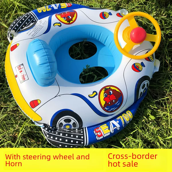 Thickened children's steering wheel 110 car horn boat baby water swimming ring inflatable swimming seat ring seat boat