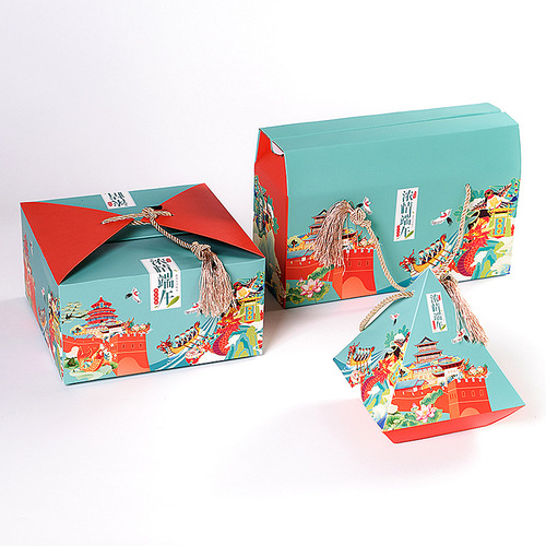 Creative Handheld Box for 2024 Dragon Boat Festival Traditional Style Rice Dumpling Gift Box Manufacturer for Hotel Gifts