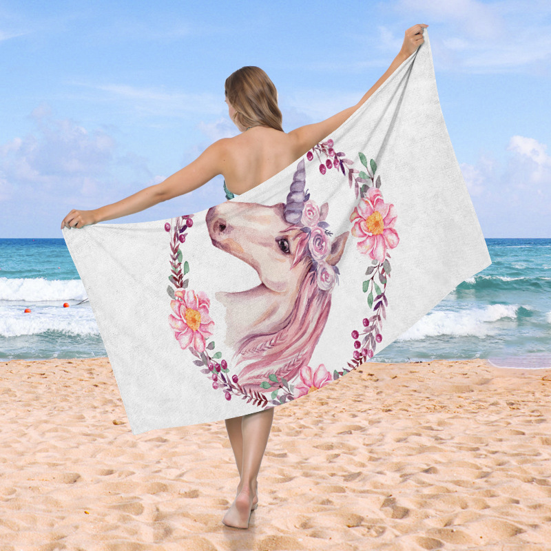 Waffle toallas de playa Amazon venta caliente vacaciones de playa al aire libre absorción de agua engrosada piña toallas de baño de impresión digital