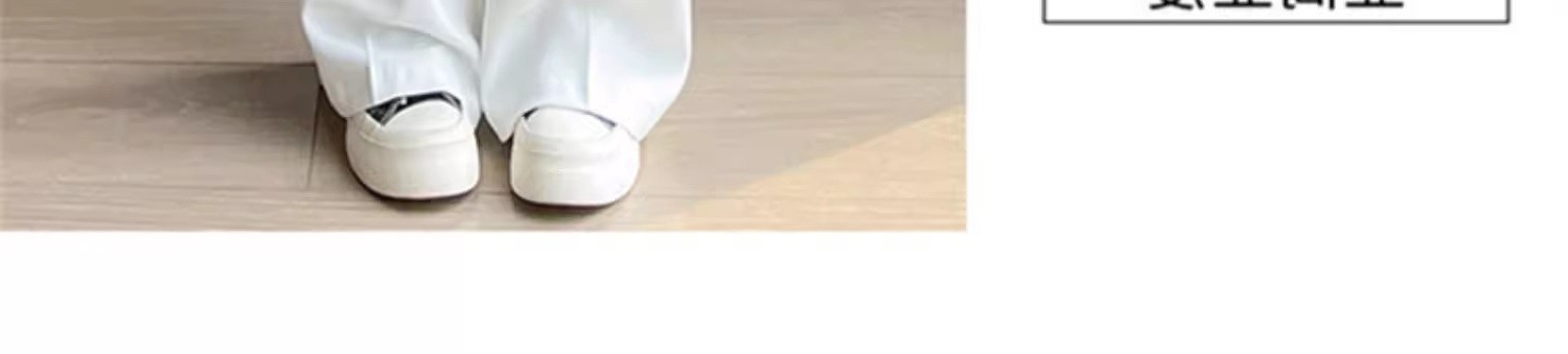 Quần tây nữ cạp cao ống loe vải mỏng mùa hè — Quần dài màu trắng chi tiết 13