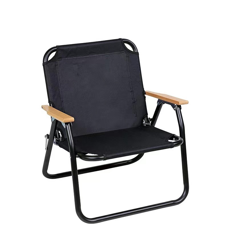 silla de tubo redondo de alta gama silla plegable al aire libre acampamiento acero al carbono silla de pesca de playa portátil impresión logo