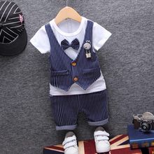 2024新款夏装婴儿男宝宝短袖套装01234儿童小孩衣服马甲两件套潮