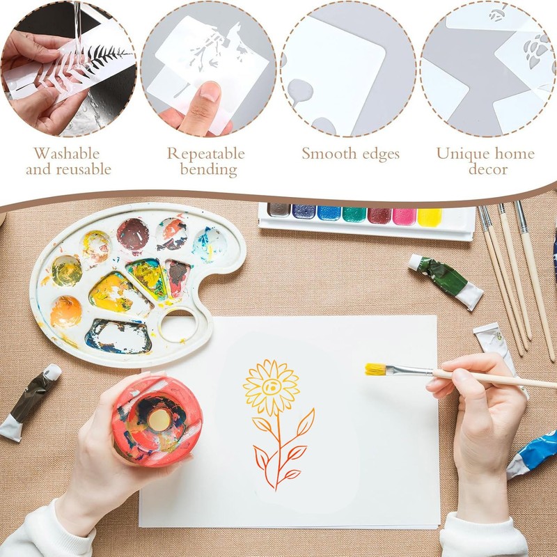 Amazon/temu 花の透かし絵テンプレートは、ガーデニングの塗装手作り DIY リーフドテンプレートと組み合わせることができます。|undefined