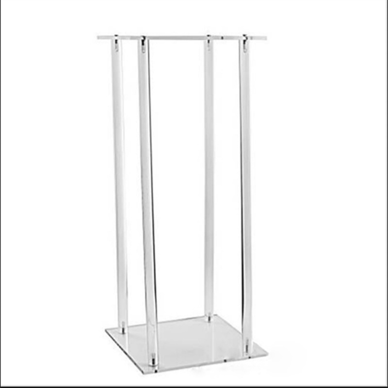 Boda Acrílico transparente Marco cuadrado Propietario de vino Mesa Soporte de flores Accesorios Estante de boda Marco cuadrado Guía de ruta