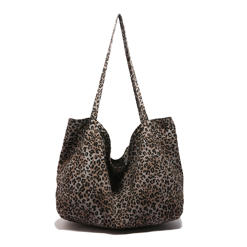 새로운 간단한 개성 토트 백 대형 쇼핑백 대용량 레오파드 무늬 패션 어깨 가방 여성 서양식 여행 가방