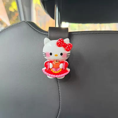 Kitty Car Seat Belt | Seat belt shoulder pad - hook-persimmon-kitty