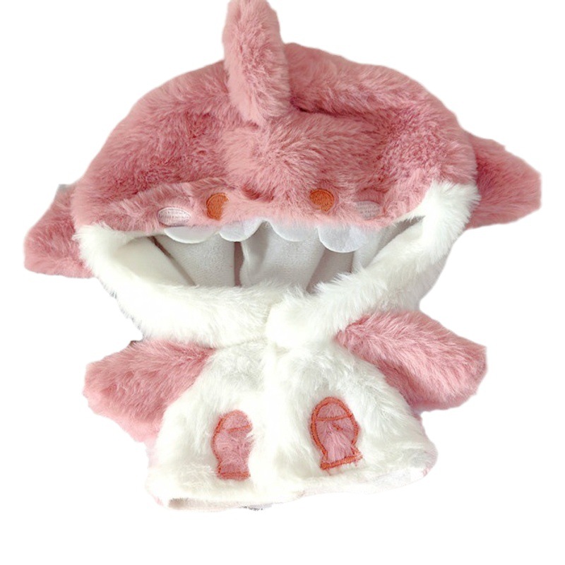 En stock al por mayor de tiburón con capucha 20cm algodón muñeca anime periférica muñeca ropa sin atributo cambio de ropa