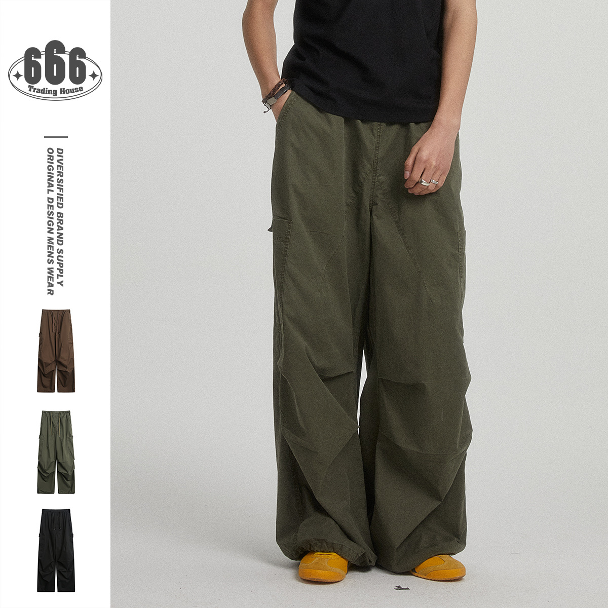 OUSWE China-Chic washed used overalls men's loose and versatile straight casual trousers deck pants RK67_voghion.com