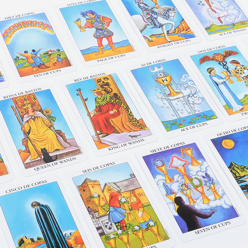 Rider Waite Tarot Karten Spanisch-englisch Spielkarten Set_voghion.com
