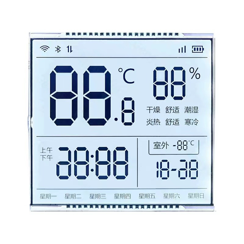 공장 생산 LCD 광전지 태양 에너지 저장 LCD TN HTN 세그먼트 코드 화면 컬러 디스플레이