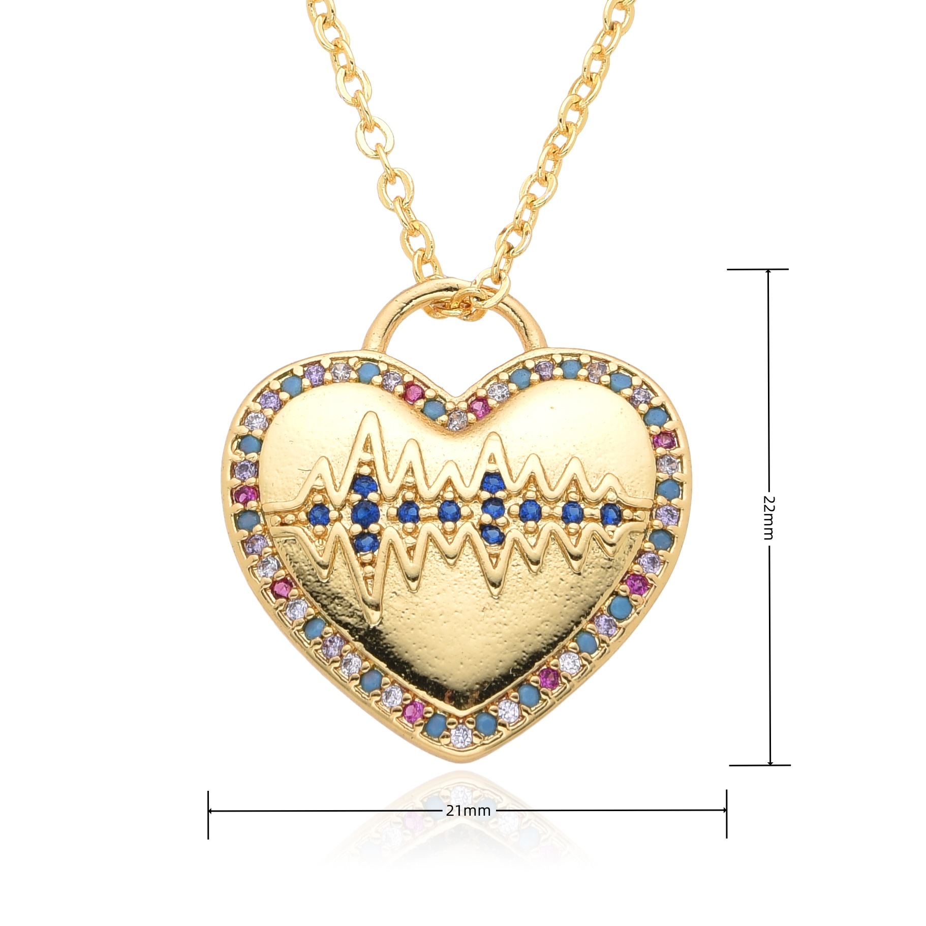 Copper Casual MAMA Simple Style Letter Heart Shape Inlay Zircon Pendant Necklace display picture 15