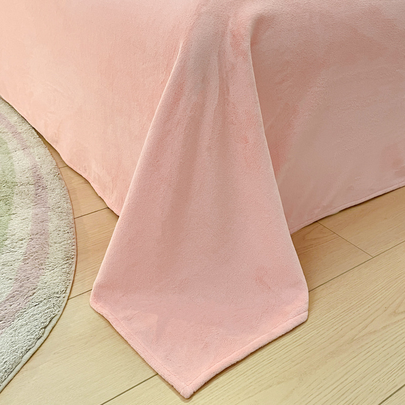 Otoño y invierno leche de seda de dopamina cama de cuatro piezas de seda de coral dormitorio flange sábanas de seda de tres piezas