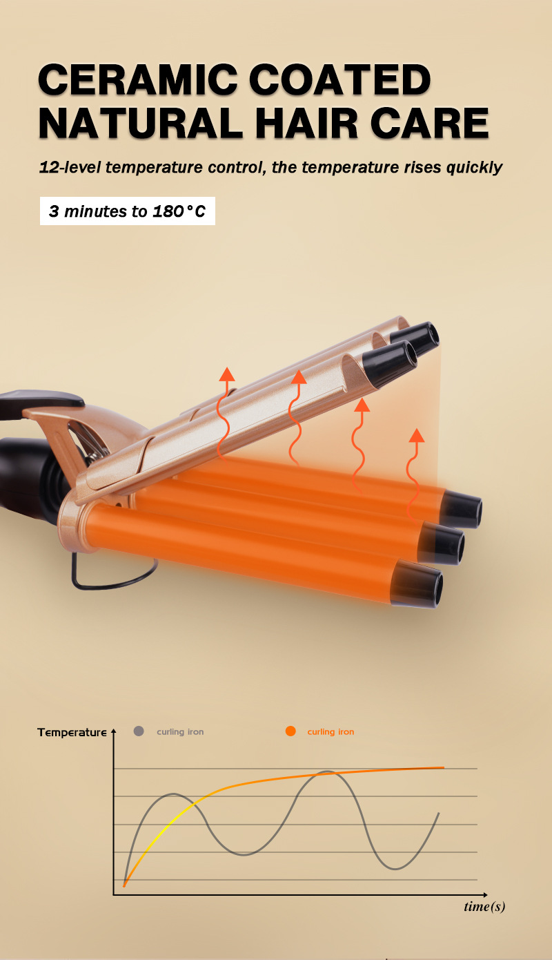 Bastone arricciacapelli automatico DSP Dansong con ricci grandi e onde che non danneggiano i capelli. Lo strumento per arricciare le persone pigre per uno styling domestico di lunga durata_voghion.com