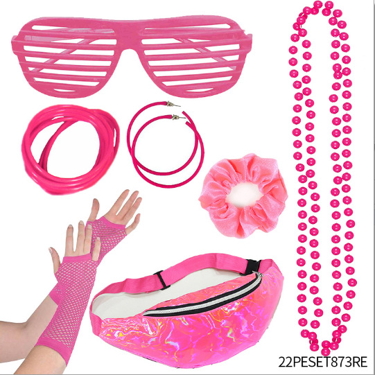 1980 danza 80s accesorios diadema guantes rótula pulsera gafas traje 80s danza vestir