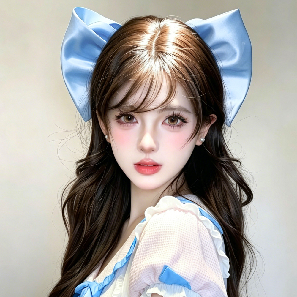 프렌치 새틴 리본 헤어핀 발레코어 뒷머리 로리타 공주 헤어 액세서리