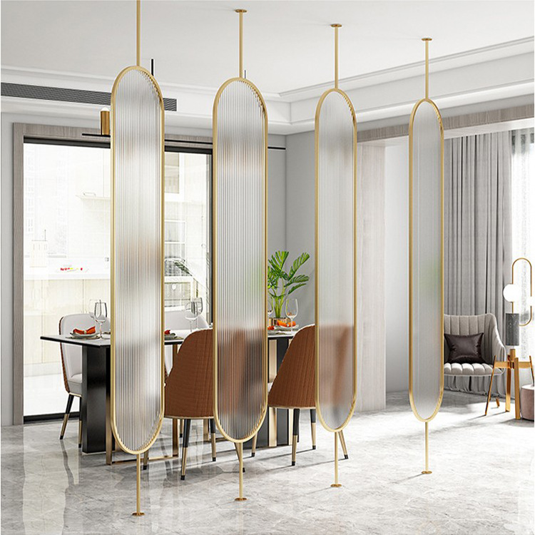Rotatable tempered glass screen Nordic light luxury partition simple living room porch blocking wall bedroom decoration household