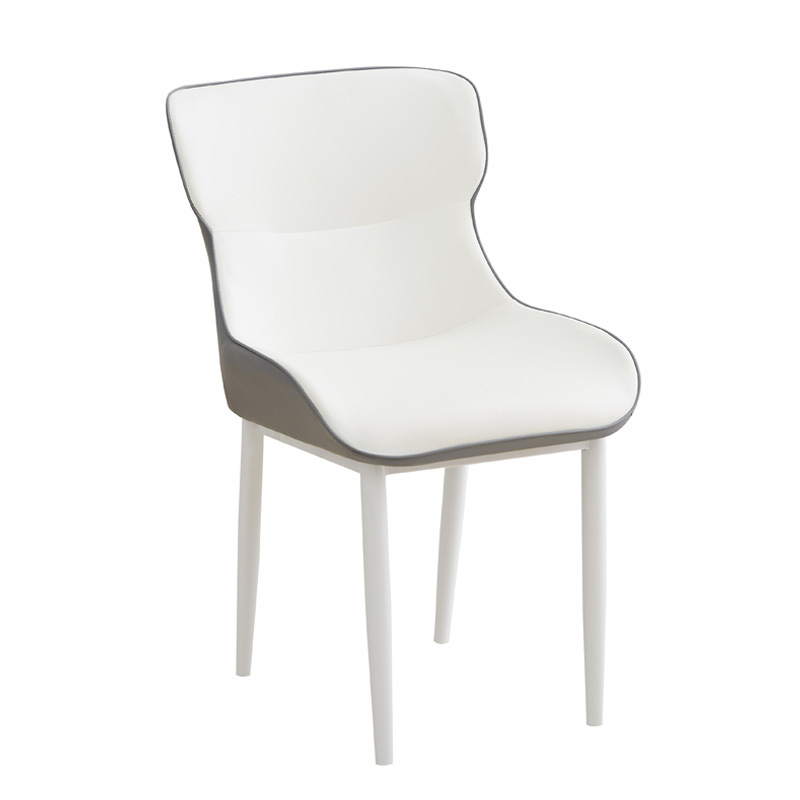 Silla de comedor de lujo de cuero simple y moderna silla de acero al carbono silla de ocio multicolor silla de recepción de hotel