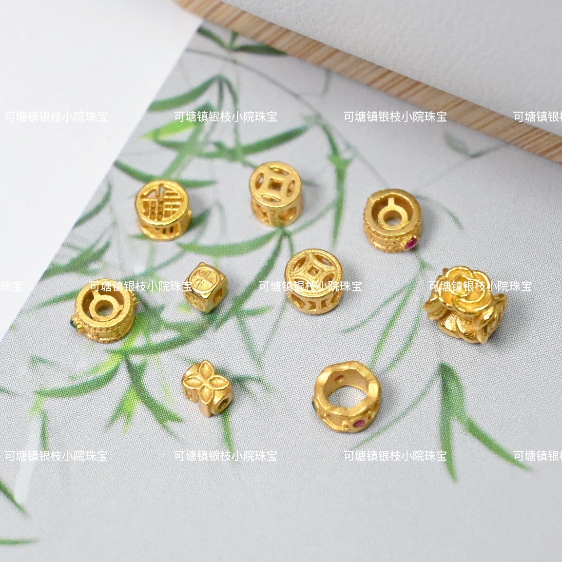 S925 Silver Gufa Gold Bead Frosted Money Beads Transfer Beads DIY Handmade Jewelry Bracelet Beaded Accessories Wholesale
