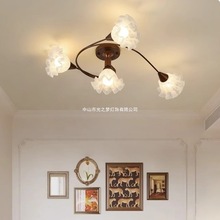 中古风铃兰花吸顶灯美式复古主卧室灯乡村民宿美拉德感客厅灯