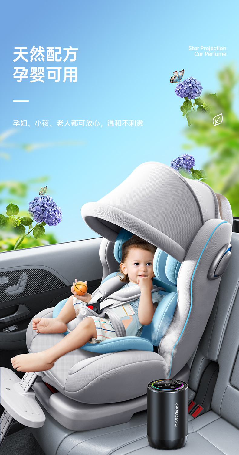 Smart car aromatherapy 2023 new sound pickup headlamp two-color starry sky car perfume with car start and stop aromatherapy machine