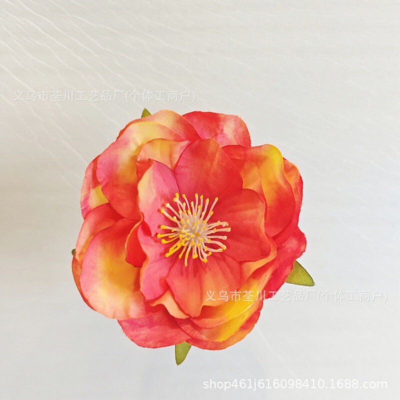 6cm椿の花輪飾りDIY漢服頭飾り花アーチフラワーアレンジメント飾り付け造花模造花輪|undefined