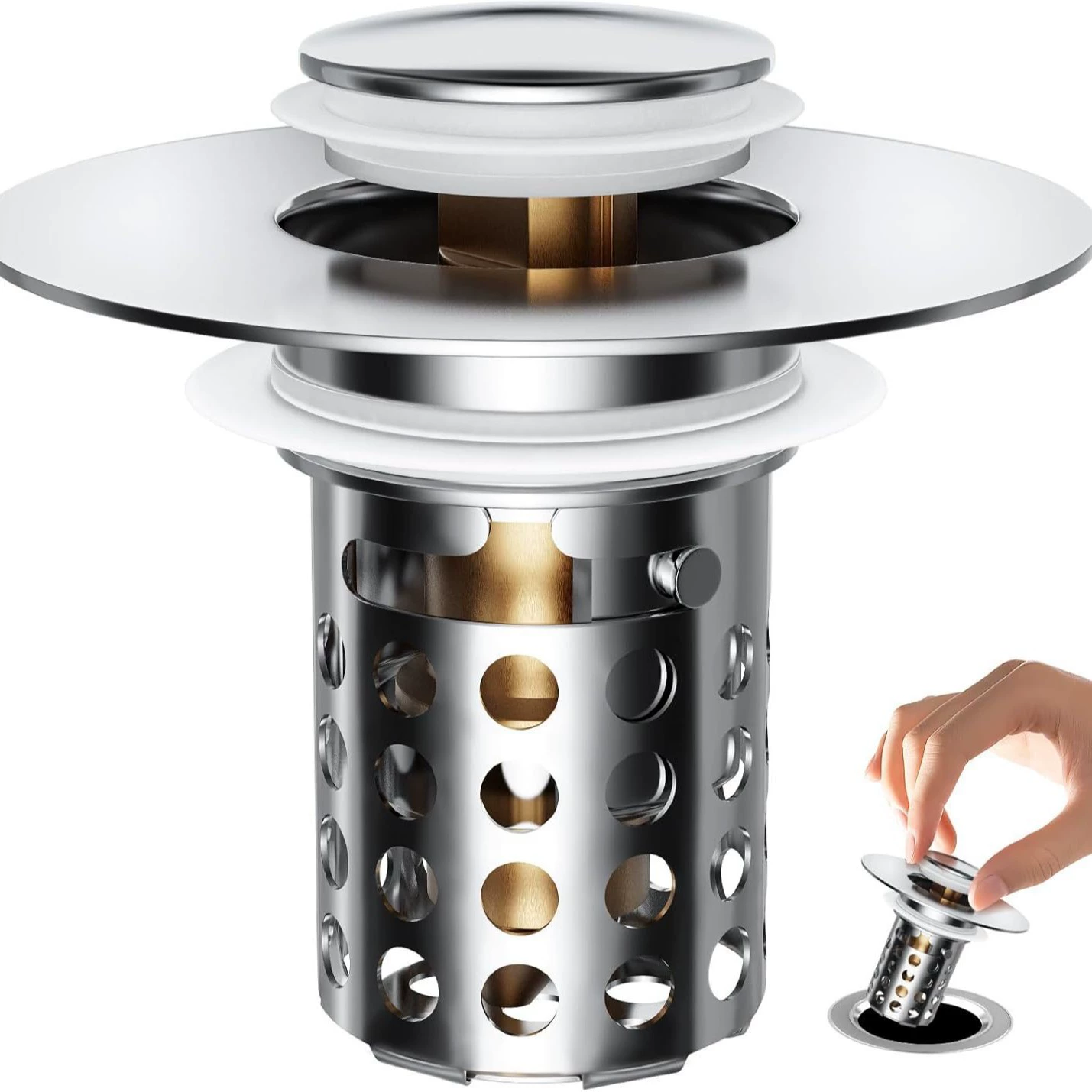 Фильтр протекающей пробки для умывальника прижимной ванны