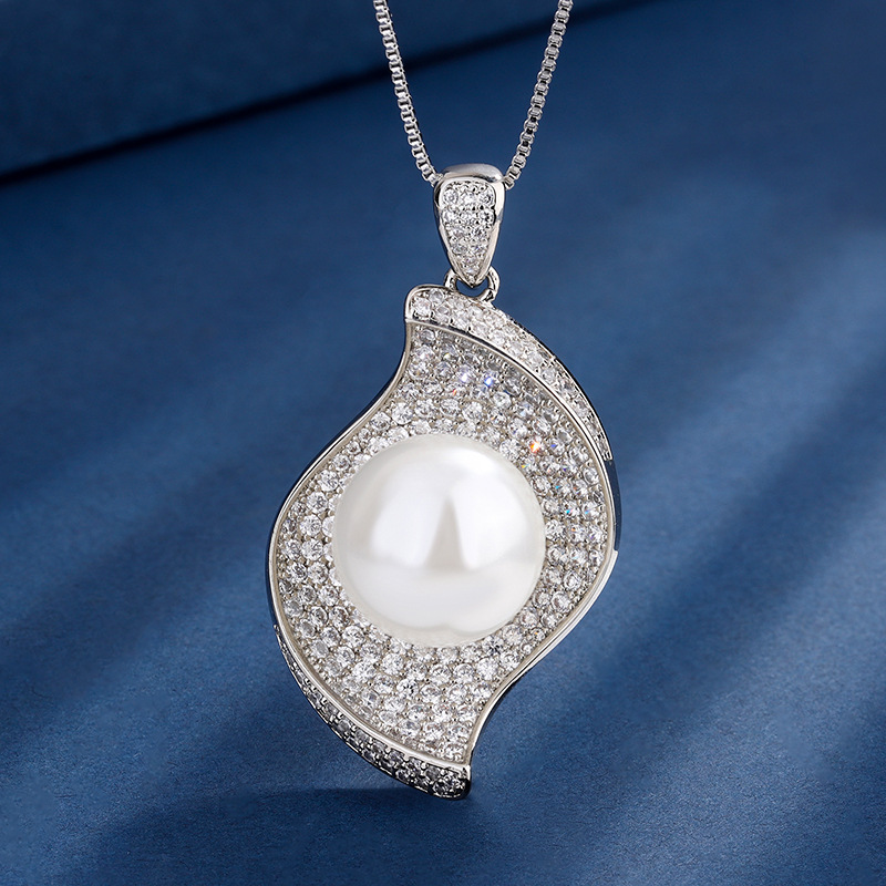 Zhuang Sheng joyería de cobre inferior chapado en oro con incrustaciones de perlas blancas moda coreana diamante incrustado textura traje 14mm al por mayor