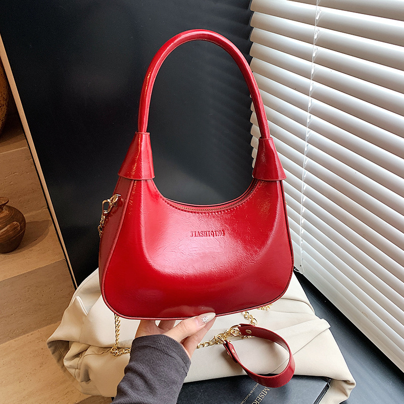 Ins ultra fuego bolso rojo bolso de mujer 2025 bolso de mano de mujer nuevo bolso de brazo simple bolso de hombro