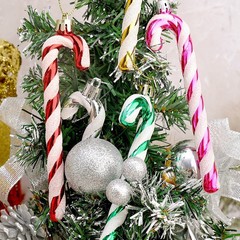 国境を越えた卸売り13cmの明るい杖の彩色絵箱クリスマスツリーのペンダント装飾部品クリスマスプレゼントの飾り