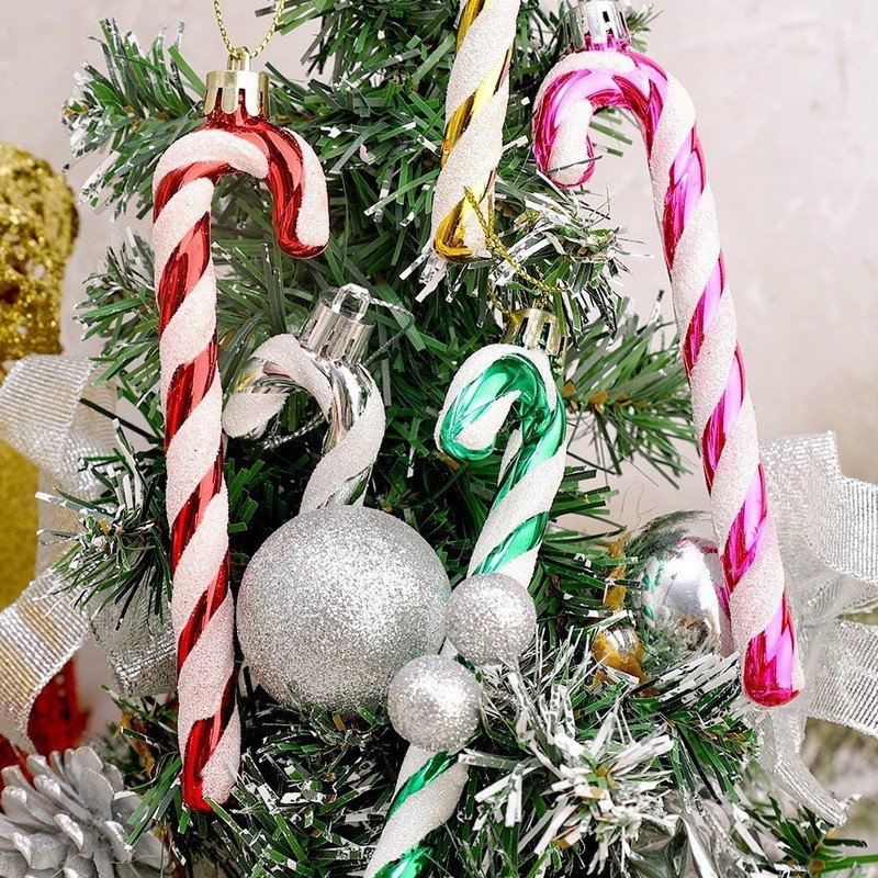 国境を越えた卸売り13cmの明るい杖の彩色絵箱クリスマスツリーのペンダント装飾部品クリスマスプレゼントの飾り|undefined