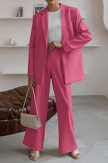 Women's Pant Set For Work Autumn Winter Professional Two Piece Outfit_voghion.com