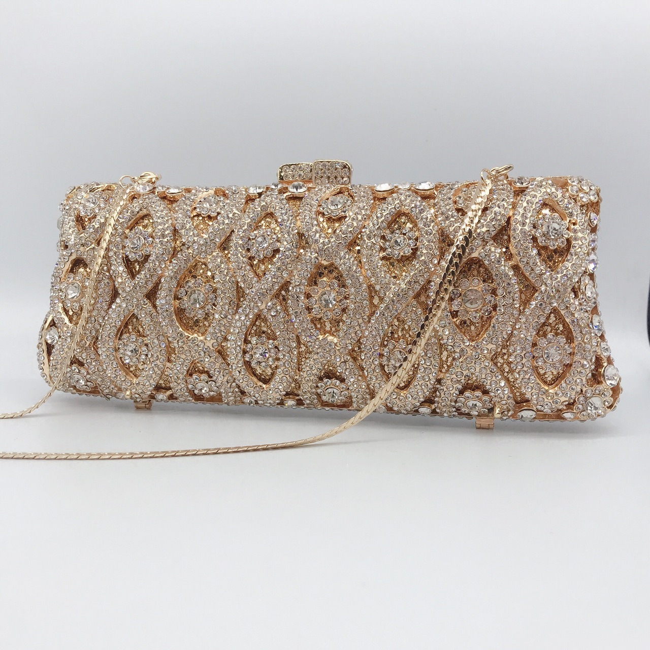 Ventas transfronterizas de metal de diamantes bolsas de cena, vestidos de banquete de damas, bolsas de moda de mano de diamantes