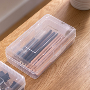 New Transparent High School and Junior High School Plastic Pencil Box for High School and Junior High School Children's Sketch Simple Primary School Supplies Pencil Box